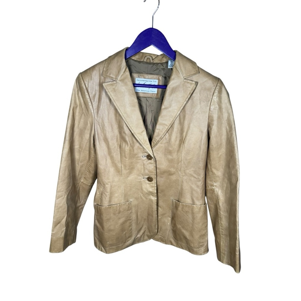 Lord & Taylor Tan‎ Leather Blazer